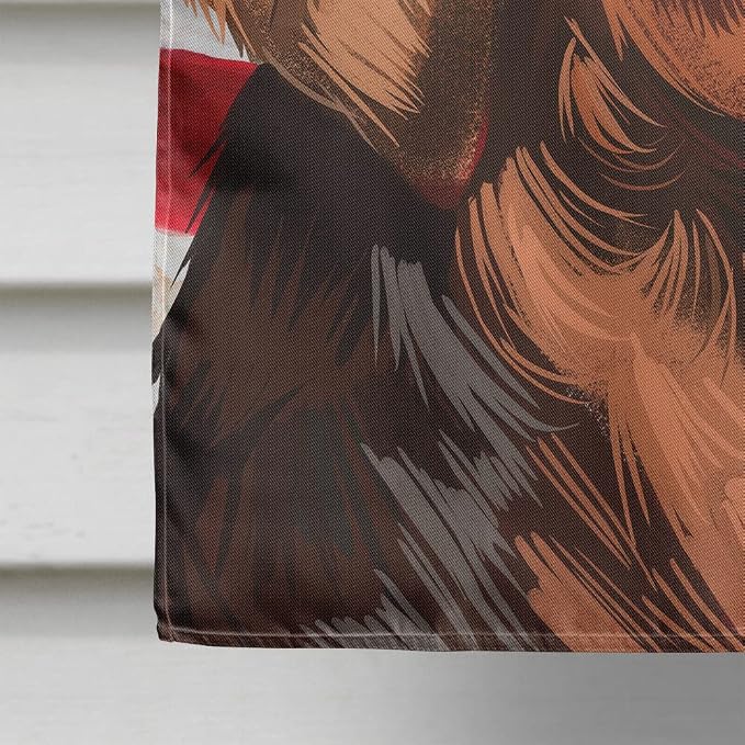 Caroline's Treasures CK6652CHF Polish Hound Dog American Flag House Flag Large Porch Sleeve Pole Decorative Outside Yard Banner Artwork Wall Hanging, Polyester, House Size, Multicolor