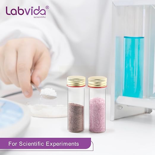 20pcs 25ml Glass Test Tubes with Screw Caps Leak-Proof Clear Tube Vials for Liquid Sample Essential Oil Seeds Lab Party Home Storage LVH008