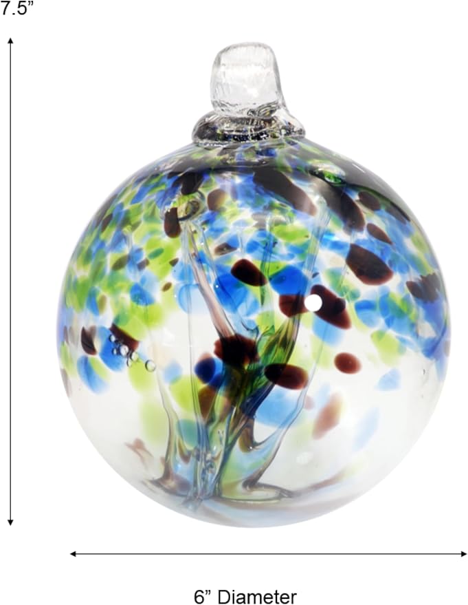Dale Tiffany AS22231-D6 Tree of Life Glass Gazing Ball, Mystic, 6"