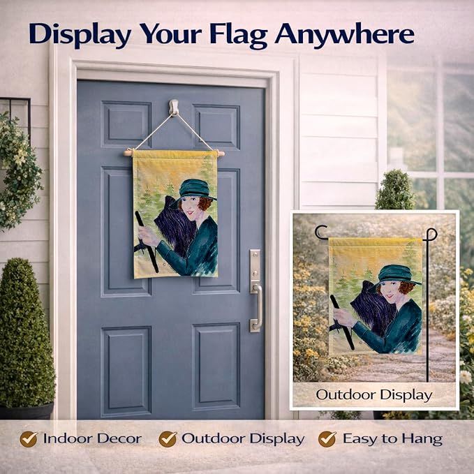 Caroline's Treasures SS8549GF Lady driving with her Briard Garden Flag Mailbox Flag Decorative Yard Flag Banner Outside Patio Artwork Yard Flower Beds, Garden Size, Multicolor