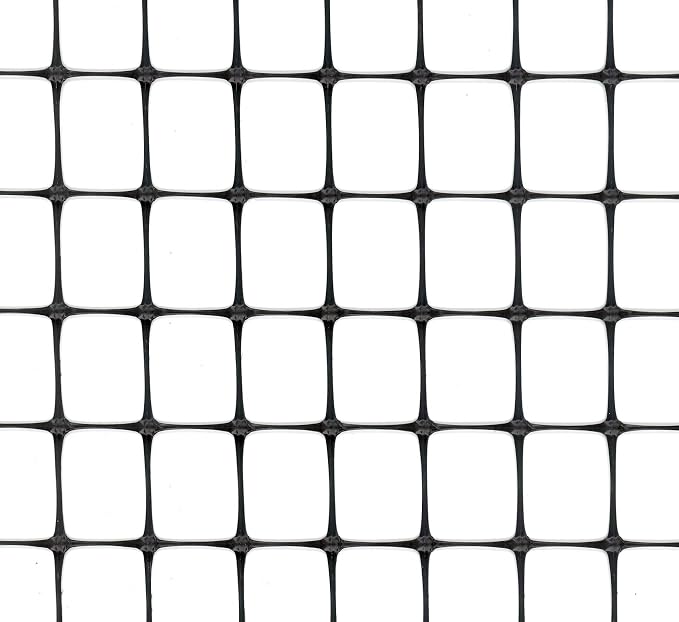 Tenax Multi-Purpose Net - Black Plastic Netting, Versatile Garden Fence - 3' x 50' - Polypropylene