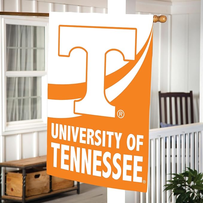 Team Sports America NCAA University of Tennessee House Flag, 28 x 44, Double Sided Garden Flags for Outside, Outdoor College Flags & Banners for Gardens Patio, Indoor Wall Decor Flag for Room