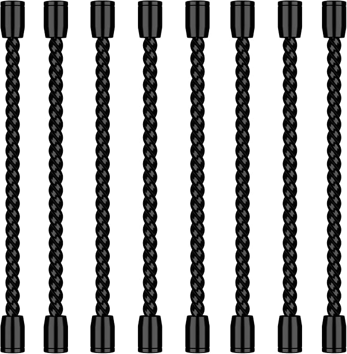 8PCS 4-Inch Silicone Cable Ties, Bendable Rubber Twist Ties, Reusable Twist Ties for Cords, gear ties for Organizing, Bundling (Black)