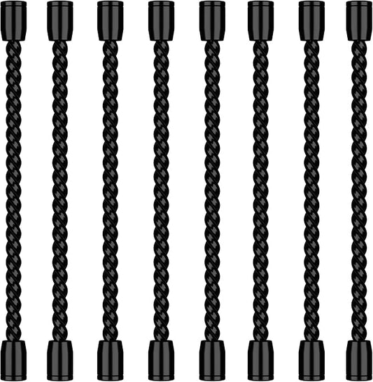 8PCS 4-Inch Silicone Cable Ties, Bendable Rubber Twist Ties, Reusable Twist Ties for Cords, gear ties for Organizing, Bundling (Black)