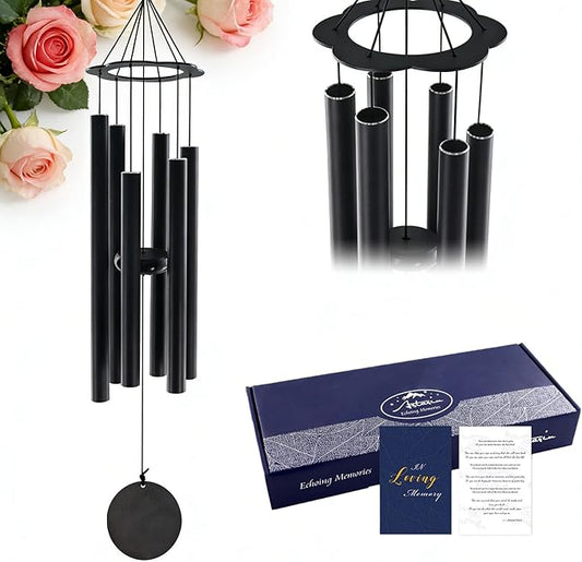 ASTARIN Sympathy Gifts for Loss of Mom,36 Inch Memorial WindChimes for Outside Tuned Relaxing Soothing Low Bass, Condolence Bereavement Gifts in Memory of Mom（ Flower-Shaped Top）