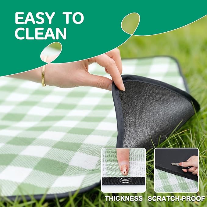 RYCHIC Waterproof Picnic Blanket Rug Outdoor Girlfriend Gf Gifts for Women Sweetest Day Boyfriend 1 One Year Anniversary Meaningful Cute Romantic Xmas First Valentines Men Him Bf