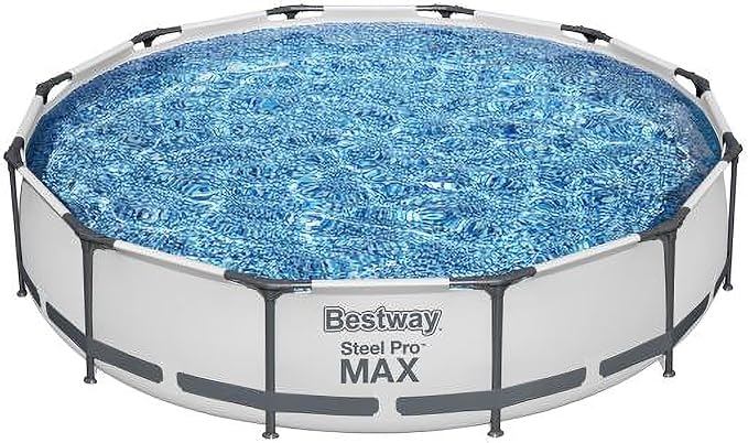 Bestway Steel Pro MAX 12' x 30" Above Ground Pool Set with Filter Pump | Metal Frame Pool, Corrosion-Resistant Steel, Puncture-Resistant Liner, Filter Pump, No-Tool Setup, Quick-Click Connectors