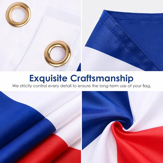 AhfuLife Czechia Flag 5ft x 3ft for Party Decor, 1 Pcs Large Czech Flag Polyester Double Side with Brass Eyelets for World Cup Garden Street Indoor Outdoor