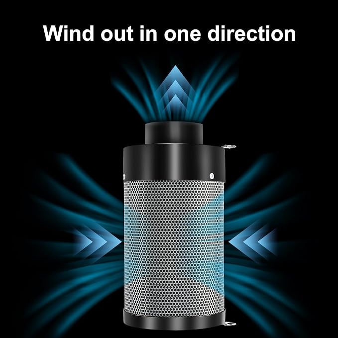Air Filtration Kit 6", Built-in 14cm Fan Low Nois Carbon Filter with 12-Speed Controller, 8' Ducting, Cooling & Ventilation System for Grow Tents, Indoor Gardening, Hydroponics 6“x13.4"