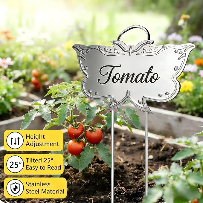 Metal Plant Labels 11in Tall 30 Pack Silver Outdoor Waterproof Garden Label Large Garden Seed Stake Tags for Flowers Fruits and Vegetables