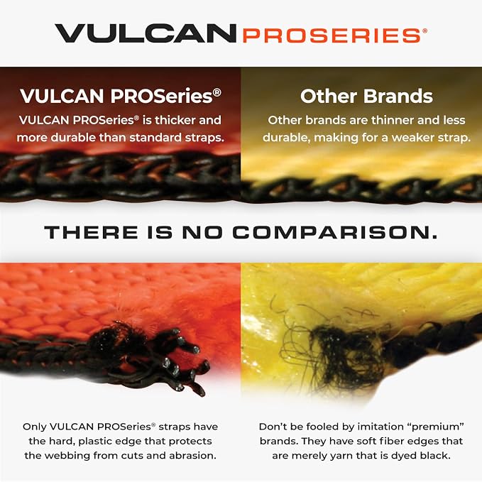 VULCAN Car Tie Down with Twisted Snap Hooks - 2 Inch x 96 Inch - 2 Pack - PROSeries - 3,300 Pound Safe Working Load