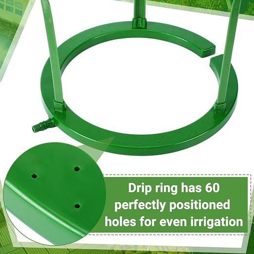 Tujoe 4 Sets Drip Irrigation Ring Water Ring 3 Leg Support Drip Emitter with 1/8 Inch Barbed Inlet Fitting Removable Stakes for Grow Media Irrigation System Rain Watering Tree Plants (12 Inch)