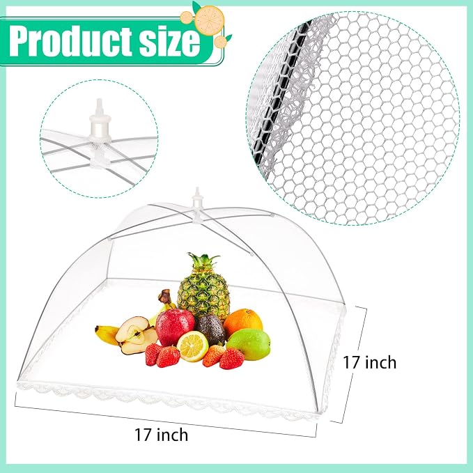 5 Pack Food Cover Tents, Food Covers for Outdoors, Mesh Cover, Reusable and Collapsible Outdoor Picnic Net for Parties Picnics, BBQs, Fruit Covers