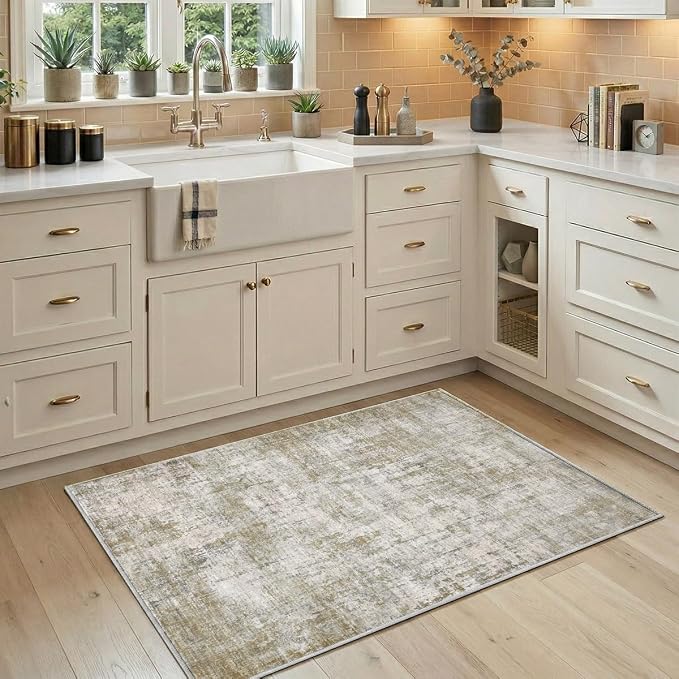2x3 Area Rug Washable Abstract: Non Slip Throw Rugs for Entryway | Indoor Door Mat for Kitchen Soft Low Pile Thin Small Carpet for Hallway Bedroom Dining Room Home Office Decor