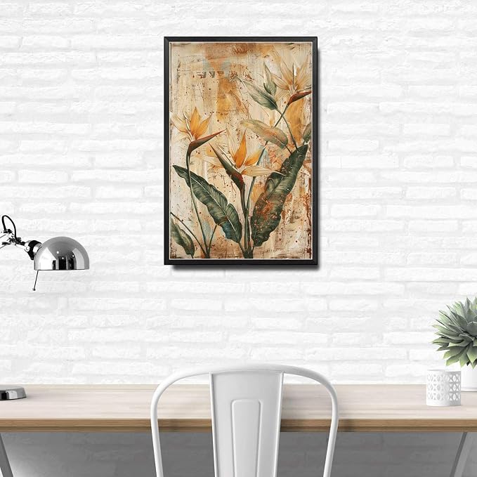 Metal Sign Tin Sign Vintage Wall Art Rustic Elegance Bird of Paradise Tin Sign for Vintage Wall Decor Shabby Chic Interiors and Corrosi Garden Tin Signs for Bar 8×12 Inches with Metal Frame