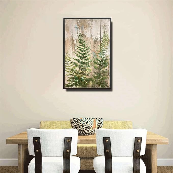 Metal Sign Tin Sign Vintage Wall Art Rustic Elegance Fern Tin Sign for Easy Installation Durable Aluminum and Weather Resistant Design Garage Sign for Restaurant 8×12 Inches with Metal Frame