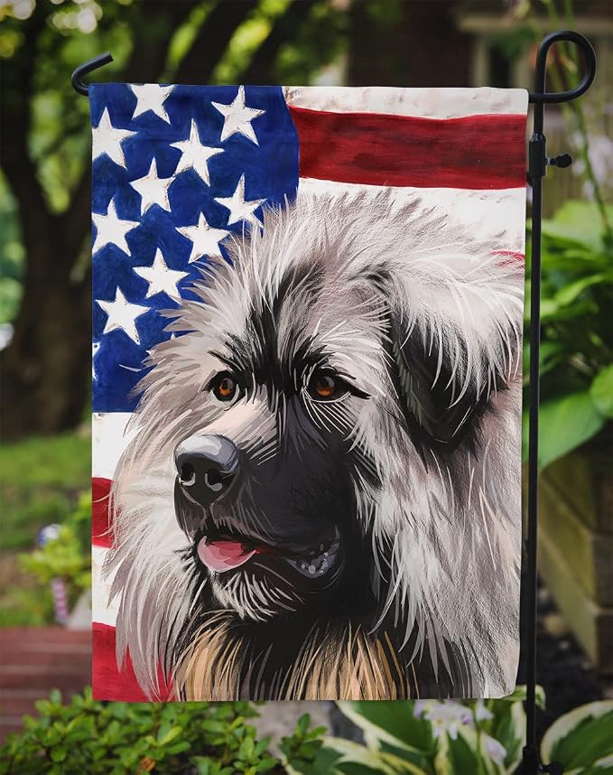 Caroline's Treasures CK6689GF Sarplaninac Dog American Flag Garden Flag Mailbox Flag Decorative Yard Flag Banner Outside Patio Artwork Yard Flower Beds, Garden Size, Multicolor