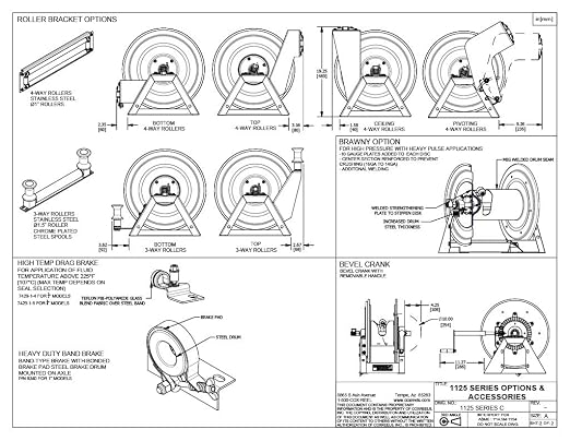 Coxreels 1125-4-100 Hand Crank Steel Hose Reel, 1125 Series - ½" x 100', 3,000 PSI - Heavy Duty All Welded Steel A Frame – Adjustable Tension Break – Made in The USA, Blue