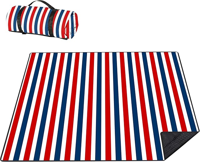 Picnic Blankets Beach Blanket 80" X 80" Extra Large Waterproof Camping Blankets Portable Outdoor Mat 3-Layer Blanket for Beach, Hiking, Park, Music Festival, Grass Lawn,Travel