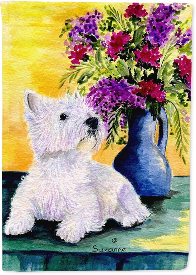 Caroline's Treasures SS8301GF Westie Garden Flag Mailbox Flag Decorative Yard Flag Banner Outside Patio Artwork Yard Flower Beds, Garden Size, Multicolor