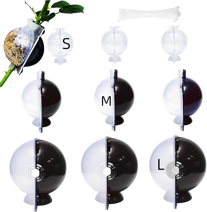 9 PCS Air Layering Pod, Reusable Half Transparent Air Layering Propagation Kit Plant Root Growing Box with Extra Zip Ties