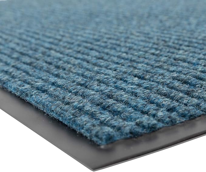 Notrax 109 Industrial Door Mat, 4' x 6' Large Entrance Mat, Heavy Duty Commercial Rugs for Entryway, Welcome Lobbies, Garage, and Mudroom, Made in the USA, Slate Blue, Brush Step 109S0046BU