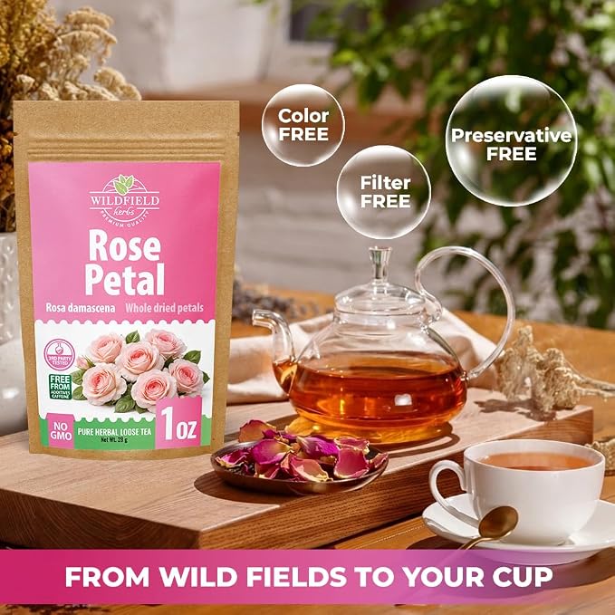 1 oz. Rose Petal Buds Herbal Tea (Rosa Damascena) - 28g Dried Rose Petals Herb Té De Rosa