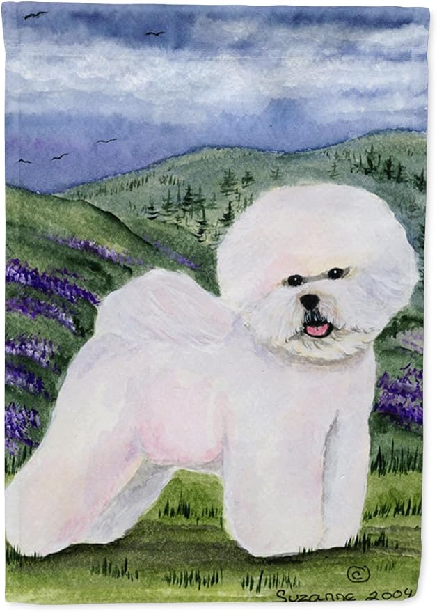 Caroline's Treasures SS8025GF Bichon Frise Garden Flag Mailbox Flag Decorative Yard Flag Banner Outside Patio Artwork Yard Flower Beds, Garden Size, Multicolor