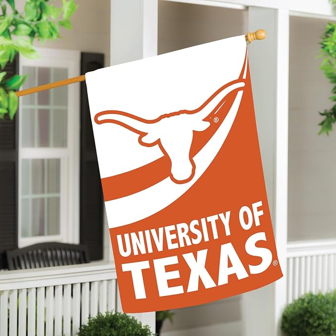 Team Sports America NCAA University of Texas House Flag, 28 x 44, Double Sided Garden Flags for Outside, Outdoor College Flags & Banners for Garden Patio, Indoor Wall Decor Flag for Room