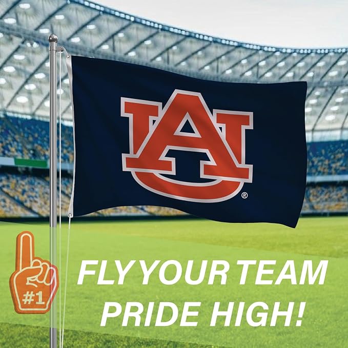 NCAA Auburn University Flag with Grommets, 3'x5' Auburn Tigers Outdoor College Flags & Banners for Garden Patio Indoor Wall Décor