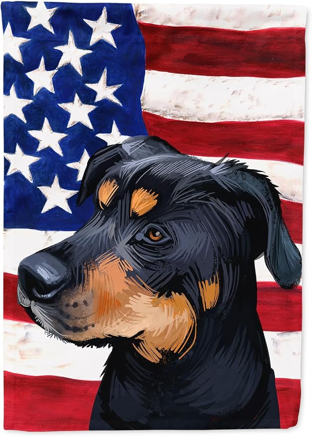 Caroline's Treasures CK6549CHF Greek Harehound Dog American Flag House Flag Large Porch Sleeve Pole Decorative Outside Yard Banner Artwork Wall Hanging, Polyester, House Size, Multicolor