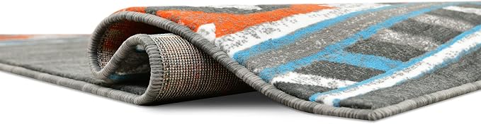 YHSF Southwestern Area Rug - Anti Static & Washable - Lead, 5 ft x 7 ft | Soft Native American Tribal Floor Rugs for Living Room, Bedroom, Hallways, and More - Easy-to-Clean Home Decors