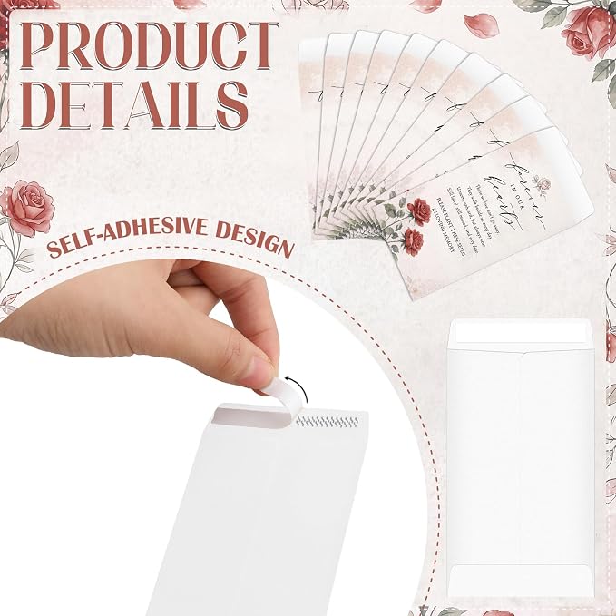 Fumete 120 Pack Red Rose Seed Mini Envelopes Resealable Seed Organizer Storage Bag Funeral Celebration of Life Packets for Memorial Day Veterans Day Funerals Loss of Loved One, 3.9 x 2.4 Inch