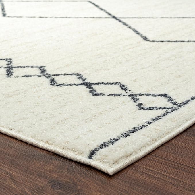 LUXE WEAVERS Daphnes Cream 5x7 Boho Moroccan Geometric Area Rug 2735