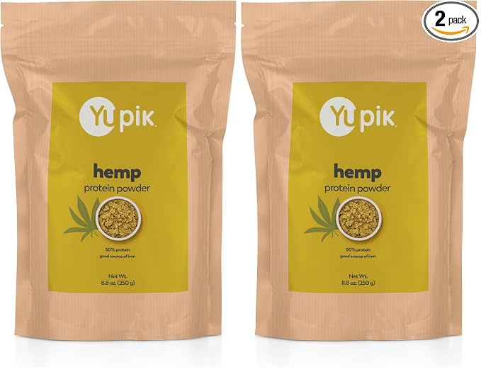Yupik Powder, Hemp Plant Protein 50%, 8.8 Ounce (Pack of 2)