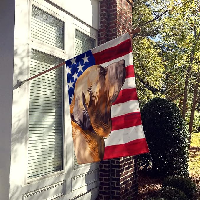 Caroline's Treasures CK6522CHF Fila Brasileiro Dog American Flag House Flag Large Porch Sleeve Pole Decorative Outside Yard Banner Artwork Wall Hanging, Polyester, House Size, Multicolor