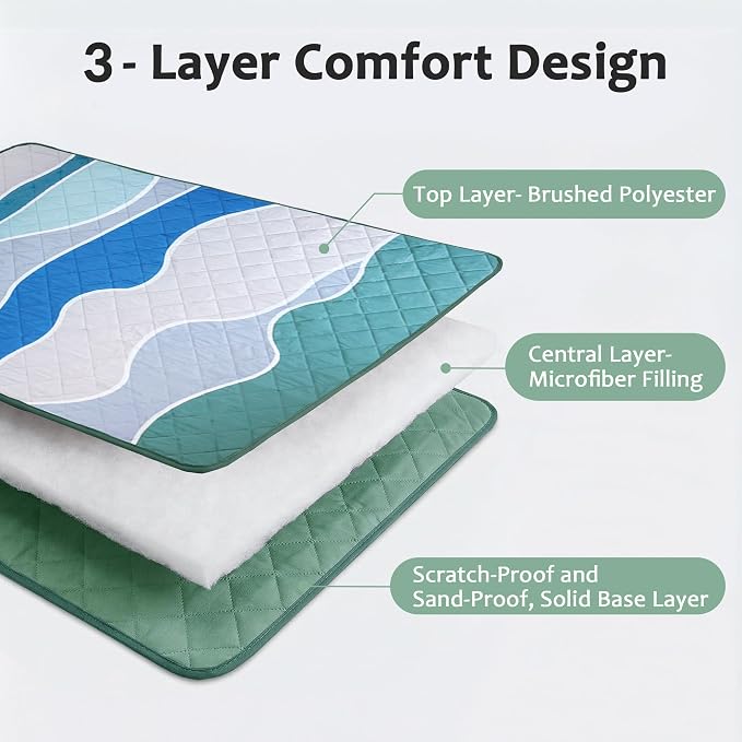 Exclusivo Mezcla Extra Large Waterproof Picnic Blankets 3 Layer, Sandproof and Foldable Outdoor Blanket for Beach Camping, Park and Travel