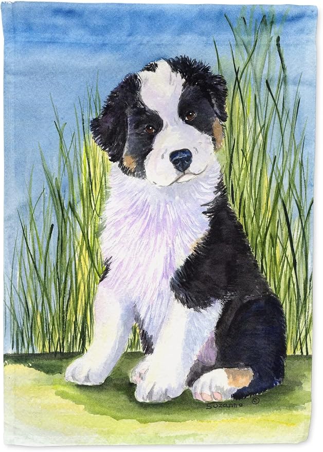 Caroline's Treasures SS8372GF Australian Shepherd Garden Flag Mailbox Flag Decorative Yard Flag Banner Outside Patio Artwork Yard Flower Beds, Garden Size, Multicolor