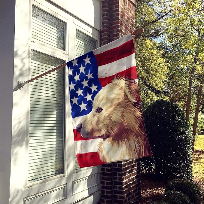 Caroline's Treasures CK6559CHF Himalayan Sheepdog Dog American Flag House Flag Large Porch Sleeve Pole Decorative Outside Yard Banner Artwork Wall Hanging, Polyester, House Size, Multicolor
