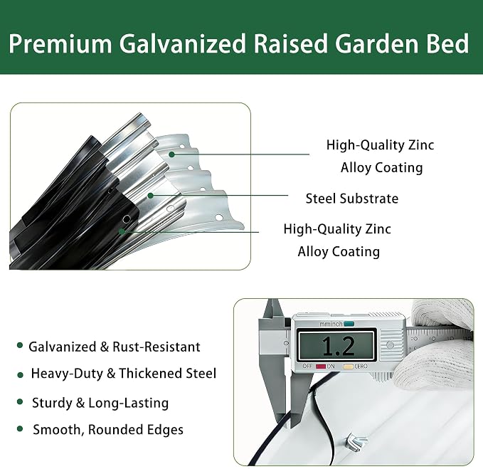 6×3×1 ft Black Metal Galvanized Raised Garden Bed, Easy Assembly Outdoor Garden Planter for Gardening Fruit, Vegetables, Flowers & Herbs
