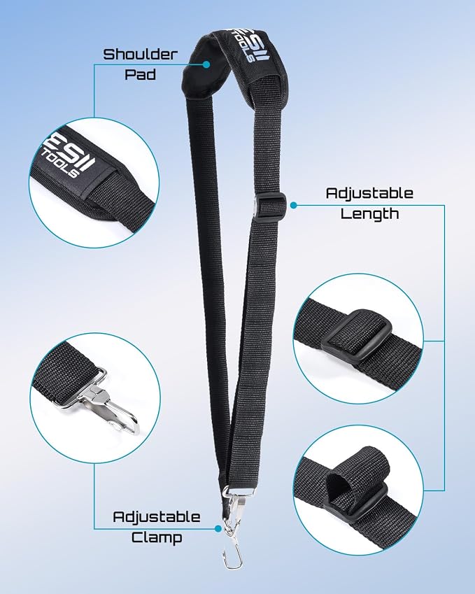 SEESII Universal Shoulder Strap for Cordless Pole Saw/Leaf Blower/Hedge Trimmer, Compatible with SEESII P6 Plus/P6 Ace/PB Ace/P6 Bonus, Black, 3-Pack