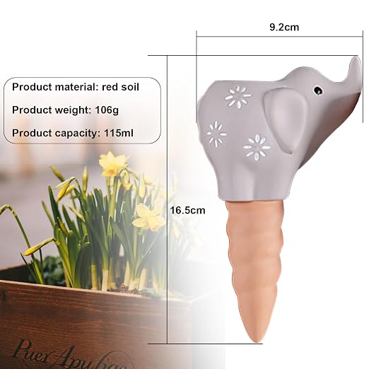 Terracotta Watering Spikes, 4 Pack Plant Watering Devices Self Watering Spikes Vacation Clay Watering Stakes Garden Plant Watering Globes for Indoor & Outdoor Plants
