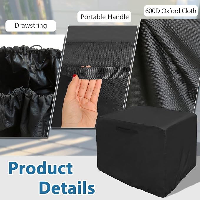 Waterproof Universal Generator Cover for Most Generators 6000-11000 Watt, Heavy Duty Thicken 600D Polyester,Weather and UV Resistant(30 x 30 x 26 inch-Black)