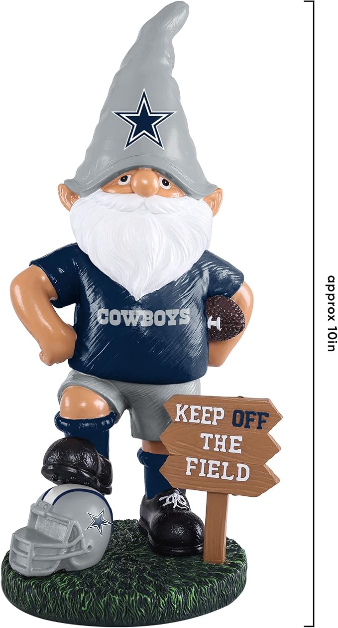 FOCO NFL Unisex-Adult NFL Team Logo Keep Off The Field Garden Statue Outdoor Gnome 8"