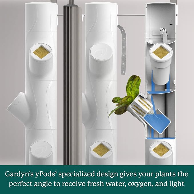 Gardyn yPods - 10 Pack, ABS Plastic for Vertical Garden Towers | Use with all Home vertical indoor garden hydroponics growing system kits, Gardyn vase hydroponic accessories
