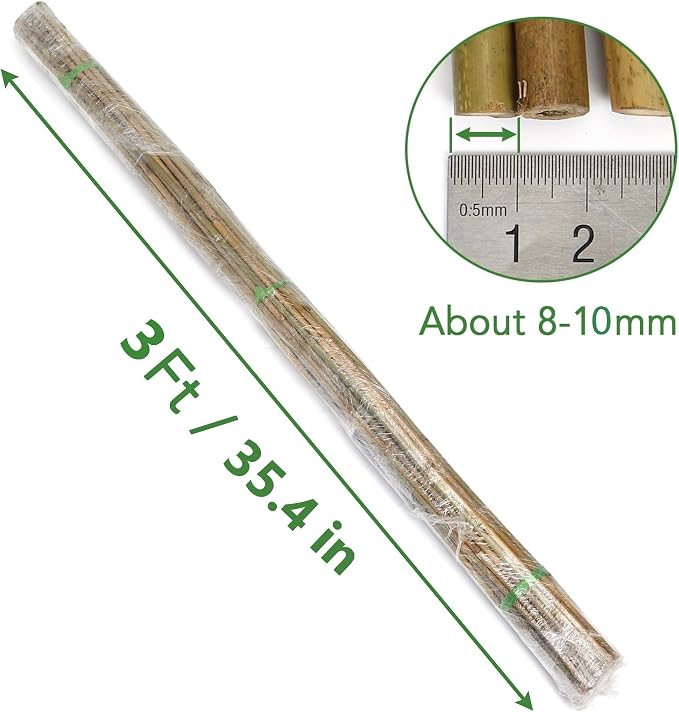 SWANGSA 55 Pack Bamboo Stakes for Plant 3 Feet, Bamboo Sticks for Garden Plant Support Stakes Poles for Tomatoes, Beans, Flowers, Potted Plants, Indoor and Outdoor Climbing Plants