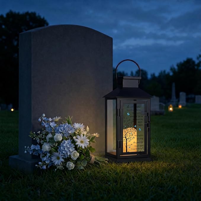 Solar Memorial Lantern Outdoor Waterproof, Sympathy Gifts for Loss of Loved One Mom Dad, Remembrance Grief Condolences Gift for Loss, in Memory of Loved One Gifts