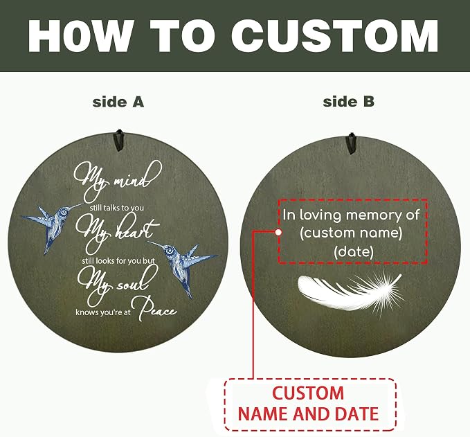 ASTARIN Memorial Angel 36" Wind Chimes, Personalized Name Sympathy Wind Chime, in Memory of Loss Mom Loved One, Large Deep Tone Bereavement Windchimes for Clearance(Produced in Texas)