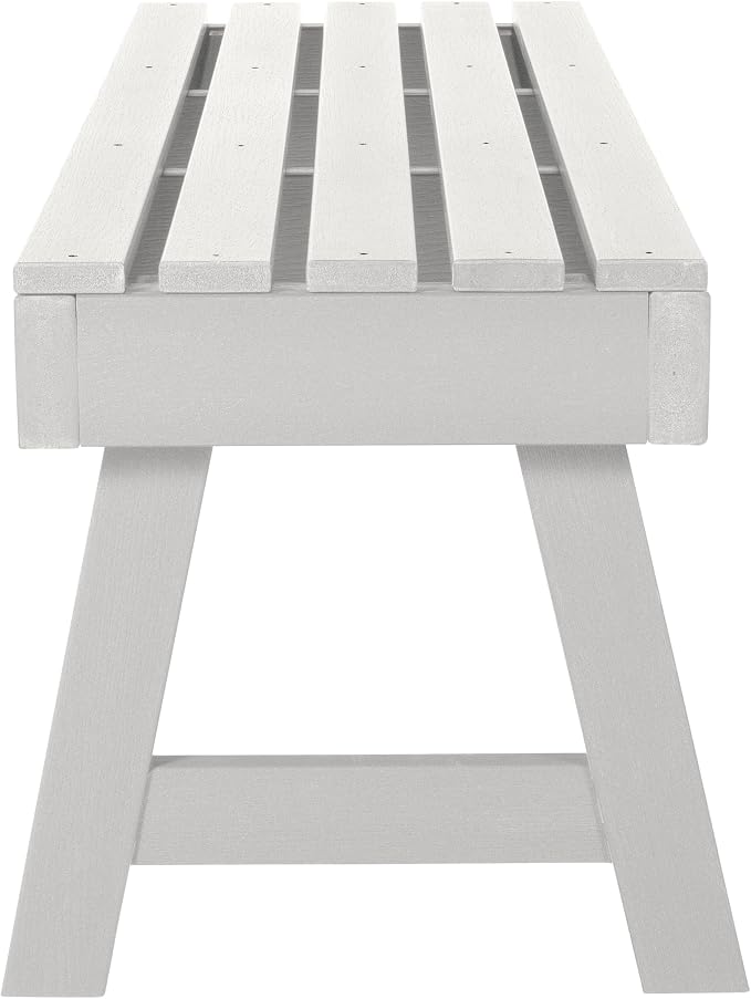 highwood AD-BENN4-WHE Weatherly Backless Bench, 4-Feet, White