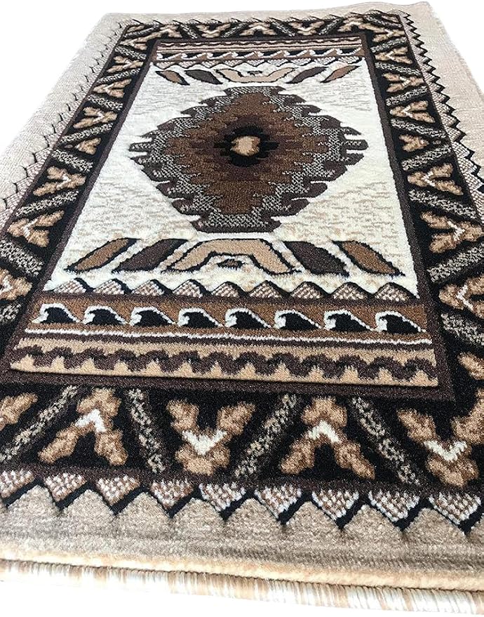 YHSF South West Native American Area Tribal Rug - Ivory, 2 ' x 3 ' 4 " | Easy-Clean, Soft & Durable Tribal Rug for Living Room, Bedroom, Kitchen & More - Stain-Proof Runner for Home Decor